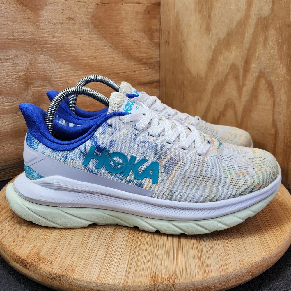 HOKA Women’s White & Blue Running Shoes